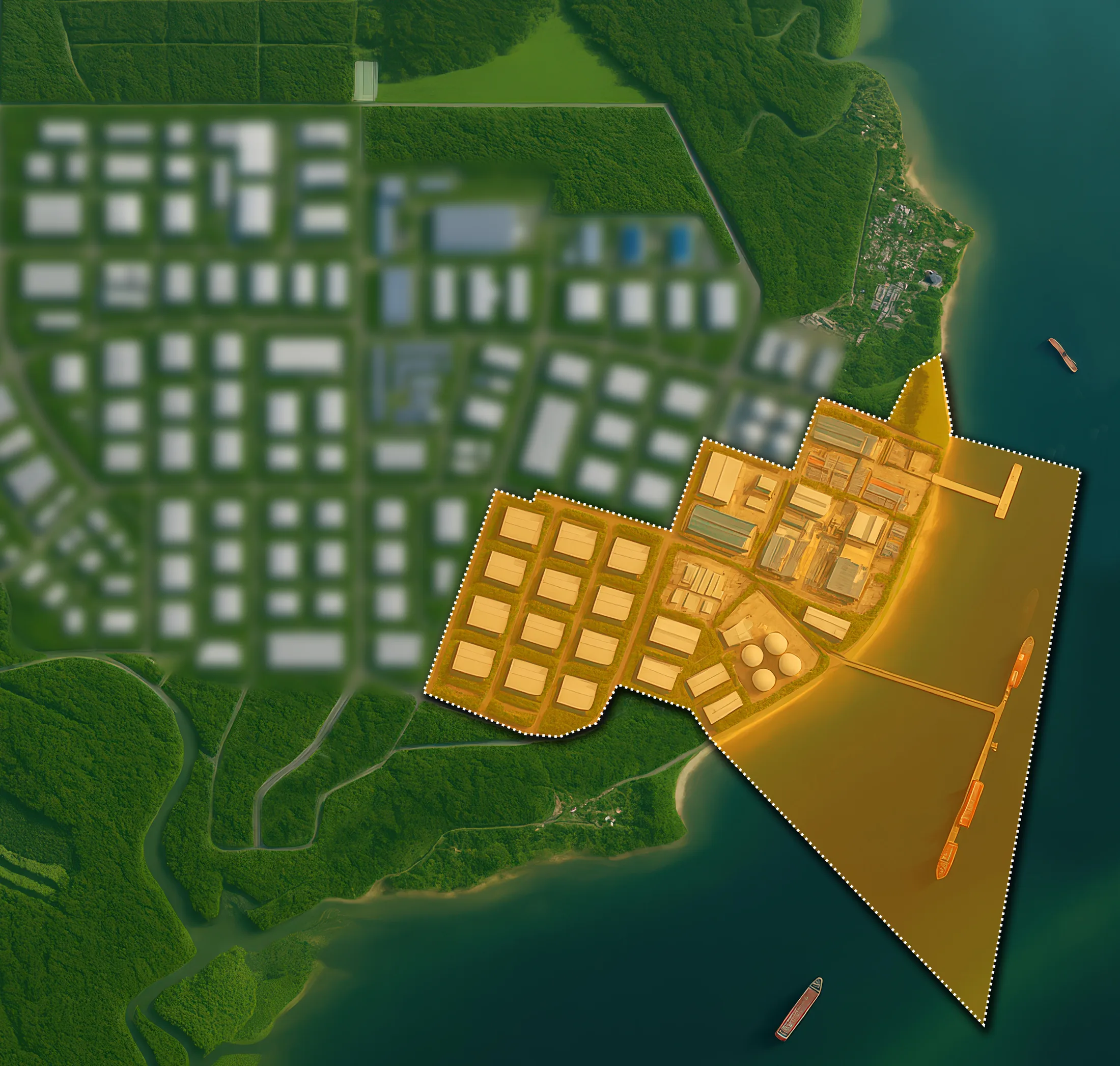 TLP Free Zone land-use visual reproduced from the source brochure